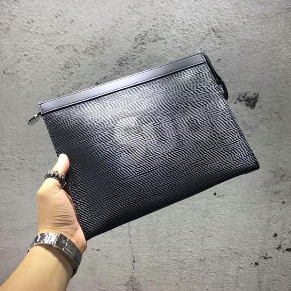 新作ルイヴィトンシュプリーム スーパーコピー Supreme Pochette Jour GM クラッチバッグ BLACK M66889